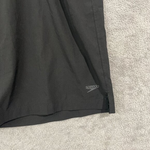 NWOT Speedo Mens XXL Black Swim Shorts With Back Pocket & Liner Polyester - Picture 6 of 8